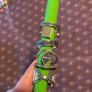 Charcoal black/ glitter rings